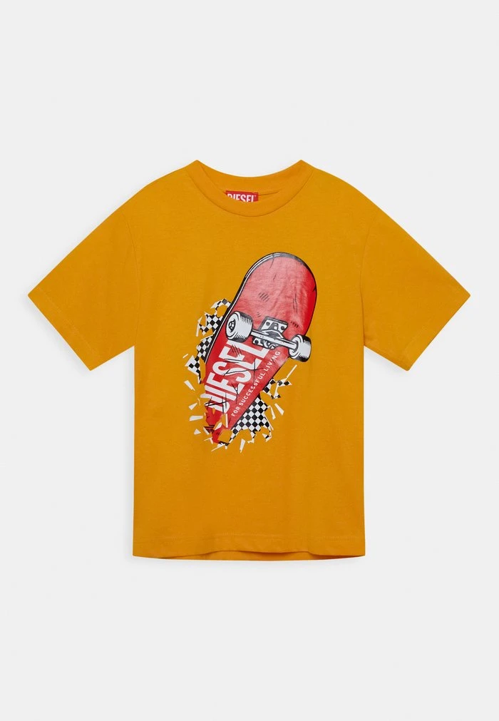 Diesel TACTU OVER - Print T-shirt - Orange