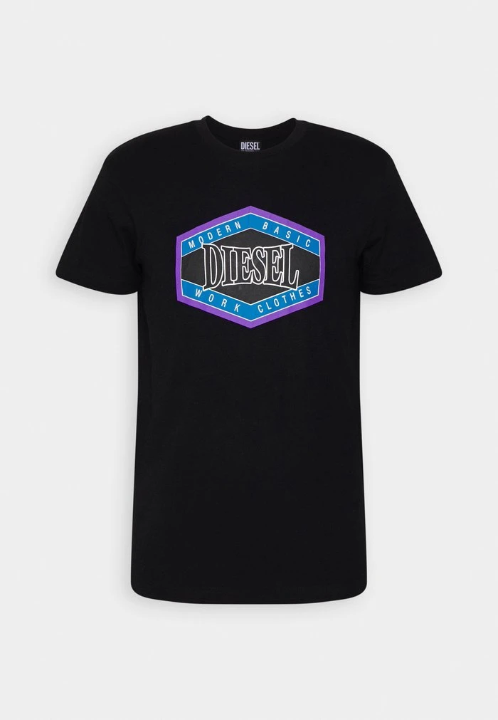 Diesel T-DIEGOR-E14 UNISEX - Print T-shirt - Black - Image 4