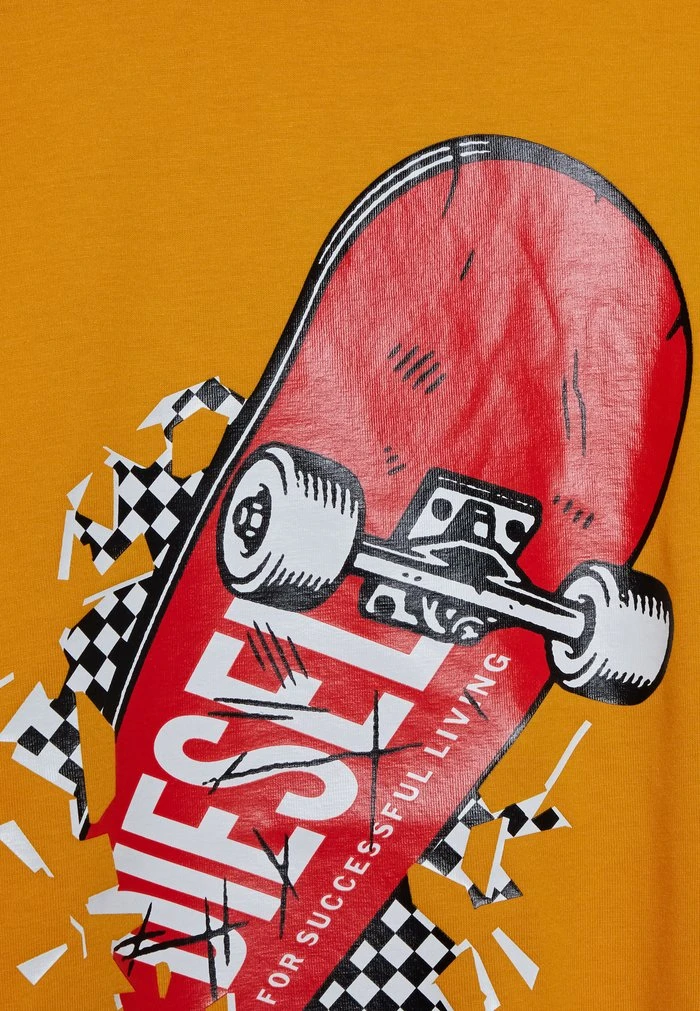 Diesel TACTU OVER - Print T-shirt - Orange - Image 3