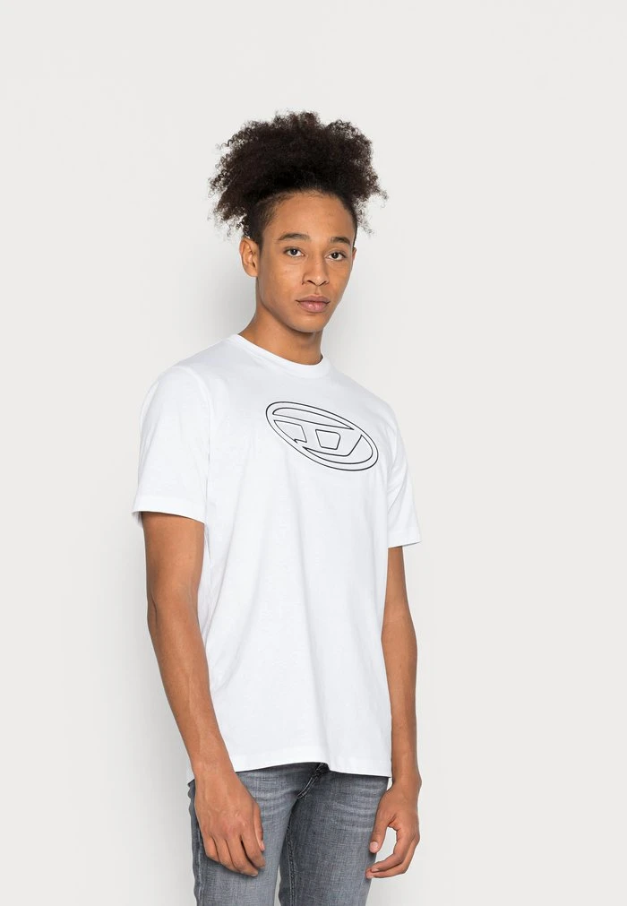 Diesel JUST BIGOVAL - Print T-shirt - White