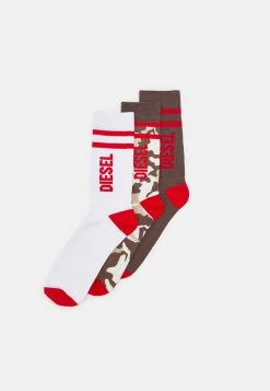 Diesel RAY 3 PACK UNISEX - Socks - Green/black/white