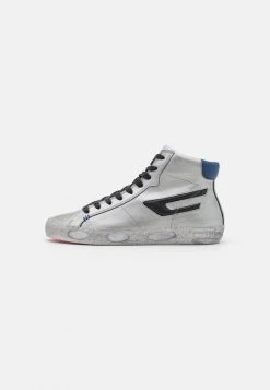 Diesel S-LEROJI MID X UNISEX - High-top Trainers - Silver